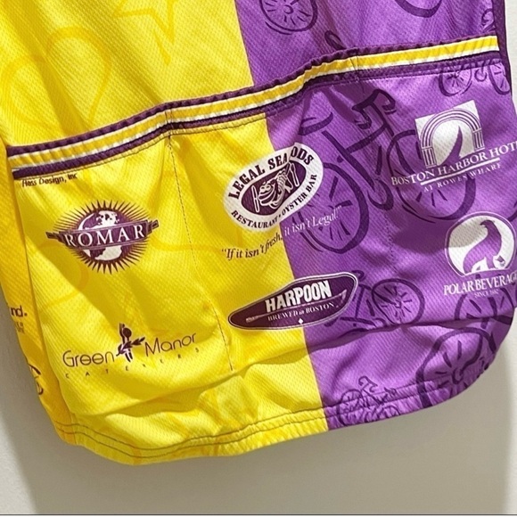 PEARL IZUMI Men’s CYCLING JERSEY Yellow Purple Pan-Mass Challenge 1999 Size M - Picture 5 of 8